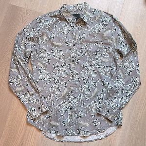 Rails Grey Spring Floral Long Sleeve Button Down Shirt Men’s L Large